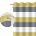 thumbnail image 4 of Nanqianyi Yellow and Grey Blackout Curtains Modern Striped Thermal Insulated Drapes for Bedroom, Light Blocking Darkening Grommet Curtains 2 Panels Set, 52x96 Inches, 4 of 7