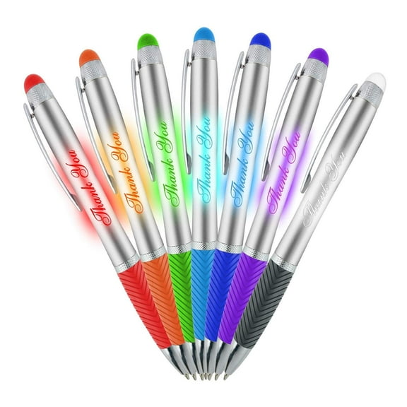 Thank You Gift Pen for Your Boss Coworker Wife Husband Dad Mom Doctor, 3 in1 Stylus Metal Ballpoint Pen LED Flashlight-Compatible with Most Phones and Touch Screen Devices, Multicolor 7 Pack