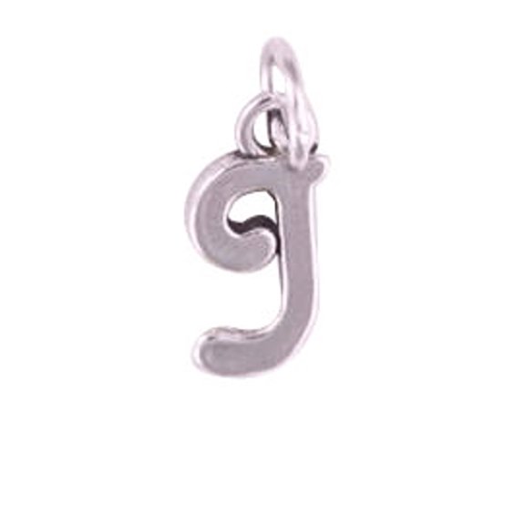 Sterling Silver 16" .8mm Box Chain Scrolled Letter J Pendant Necklace