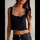 thumbnail image 4 of Camisola de Punto con Tirantes Anchos y Cuello Cuadrado Sin Mangas para Mujer, , de Verano Negro S, 4 of 8