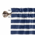 thumbnail image 5 of Half Window Curtains 24 Inches Long, Navy Blue Anchor Nautical Window Treatment Curtain Drapes, Navy Blue Striped Farmhouse Short Curtains Tiers for Kitchen Over Sink, 27.5"x24", 2 Panels, 5 of 7