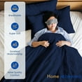 thumbnail image 4 of HNB Store 3pc Duvet Cover Set | 1000 TC Egyptian Cotton | Oversized King Size Duvet Cover with 2 Pillowcases | Navy Blue Solid, 4 of 8