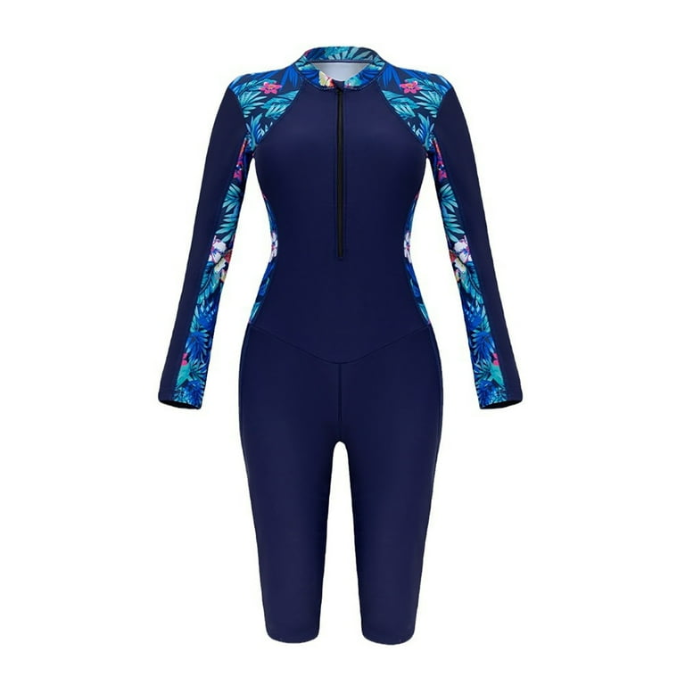 SKIYLEVZ Swim Dress Womens Bikini Top Long-Sleeved Surfing Suits Shorts Diving Suits with Chest Pads and No Steel Supports Conservative Swimsuits