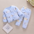 thumbnail image 2 of Odeerbi Newborn Baby Boy Girl Cute Print Flannel Multicolor Cardigan Flannel Suit, 2 of 3
