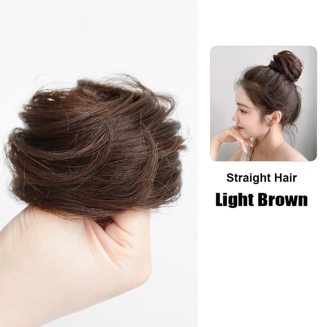 Chignon en Désordre Extensions pour Femmes Perruque Synthétique Lisse/bouclée Chouchous Naturels Queue de Cheval