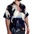 thumbnail image 2 of Starry Unicorn Men's Short Sleeve Casual Printed Button Down Beach Shirts Hawaiian Style Unisex Summer Shirt, 2 of 6