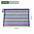 thumbnail image 2 of 6 Pack Mesh Cosmetic Bags A4 Nylon Zipper Files Pockets Organizer Dark Blue, 2 of 4