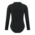 thumbnail image 2 of YONGHS Kids Girls Team Basic Gymnastics Ballet Dance Leotards Long Sleeves Nude Undergarment Leotard Black Mock Neck 9-10, 2 of 7