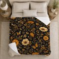 thumbnail image 5 of Autumn Monarch Butterfly Floral Garden Artwork, Cozy Friendship Quote Scene, Warm Flannel Blanket for Living Room and Reading Nook, Art Lovers Thanksgiving Gift, Artistic Home Decor, 5 of 9