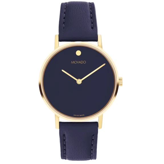 Movado Signature 0608094 Purple Dial Purple Leather Strap 32MM Womens Watch