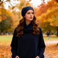 thumbnail image 5 of Suodoka Stylish Women Satin Hair Bandana Lightweight Simulation Silk Head Scarf - Navy, 5 of 9
