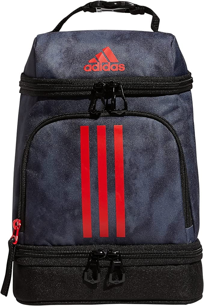 adidas Unisex Excel 2 Insulated Lunch Bag Stone Wash Carbon/Vivid Red