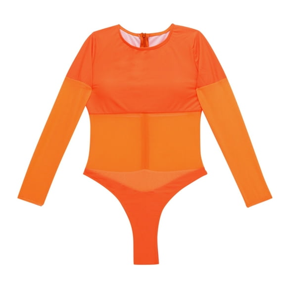 Babysbule Womens Swimsuits Clearance Women's Sexy Fashion Bikini Long Sleeve Yarn Stitching One-Piece Swimsuit