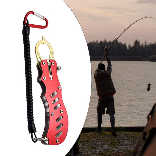 Pinza de do Clip de material acero inoxidable Herramienta de agarre do Limpieza de parrilla Equipo con mosca Regalos rojo DYNWAVEMX Pinza de labios de pesca