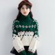 thumbnail image 2 of Suéter de mujer de cuello alto de Navidad estilo coreano igual que los suéteres de celebridades de Internet suéteres dulces femeninos de otoño e invierno de tela, 2 of 5