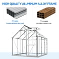 thumbnail image 4 of Dextrus 6x6FT Robust Aluminum & Polycarbonate Greenhouse: Walk-in Structure with Sliding Doors, Vent Windows, UV Protection, Matte Silver Finish for Outdoor Gardens, 4 of 5