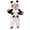 B White, variant on Baby Tiger Costume Bodysuit Fleece Hooded Footed Romper Infant Animals Outfit for Halloween and Dress up