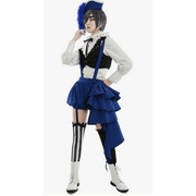 New Women's Anime Cosplay Costume Shirt Suspender Trousers Outfit with Hat