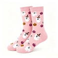 thumbnail image 6 of Halloween Socks, Breathable Soft Printed Crew Socks, Skeleton Pumpkin Witch Pattern, Funny Spooky Novelty Socks, Halloween Gift for Family & | TruHer,Light pink Free Size, 6 of 6
