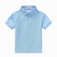 thumbnail image 4 of NIEWTR School Uniform Polo Shirts for Boys Button Closure Short Sleeve Tops Classic Fit Casual Shirts（Sky Blue,4-5 Years), 4 of 9