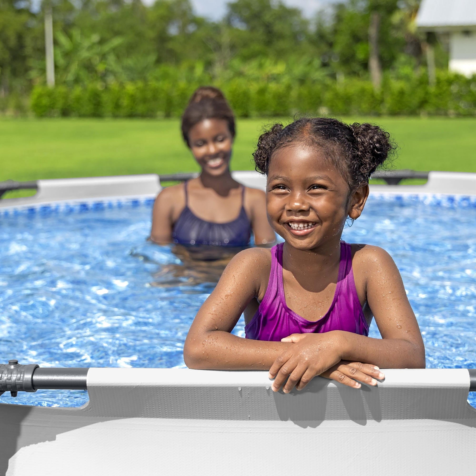 Bestway 12' x 30" Steel Pro Round Frame Above Ground Pool Set with Filter Pump