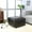 Chocolate Brown, variant on 16 x 16 x 16 in. Recycled Foam Solid Handmade Leather Square Ottoman Pouf with Fibre Fill, Chocolate Brown