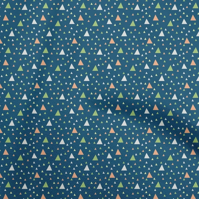 oneOone Cotton Flex Blue Fabric Geometric Sewing Craft Projects Fabric Prints By Yard 40 Inch Wide