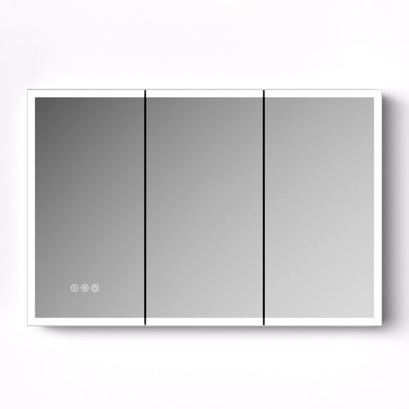 Led Lighted Medicine Cabinet With Mirror 48x32 Inches Bathroom Storage Cabinet With Lights Recessed Or Wall Mounted 3 Color Temperatures Anti Fog