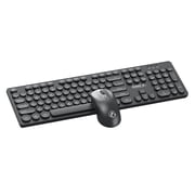 Wireless Keyboard & Mouse Set, Black, Single Piece with Receiver for two & 104 Full Keys Layout