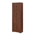 thumbnail image 3 of 72'' Tall Storage Cabinet with 8 Doors and 4 Shelves, Wall Storage Cabinet for Living Room, Kitchen, Office, Bedroom, Bathroom, Walnut, 3 of 9