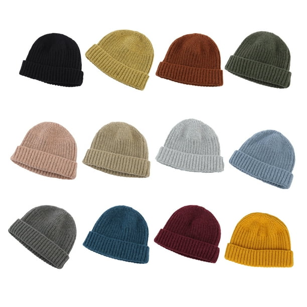 Stanreset Caps Winter Knitted Melon Fashion To Deform; Have A Wool Protection Hats Casual Pullover Hip Hop Bonnet Accessories Skiing Cycling Caramel O