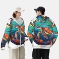 thumbnail image 4 of Balery Sea Turtle in Coral Sudadera ligera de manga larga con capucha y protección solar UPF 50+ para hombre y mujer, ideal para pesca y running-3X-Large, 4 of 7