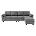 HONBAY Convertible Sectional Sofa LShape Couch with Storage Ottoman
