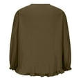 thumbnail image 5 of IROINNID On Sale Plus Size Shirts for Women Cotton Shirts for Women Comfortable Solid Color Long Sleeve Shirt Loose Round Neck Top,Olive Green, 5 of 8