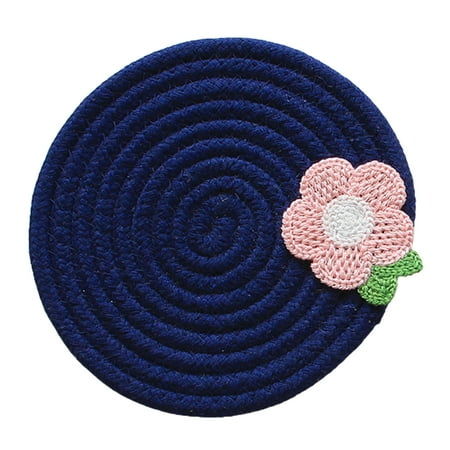 

XIEC Hot Pads Washable Heat Resistant Round Durable Braided Woven Coasters for Kitchen