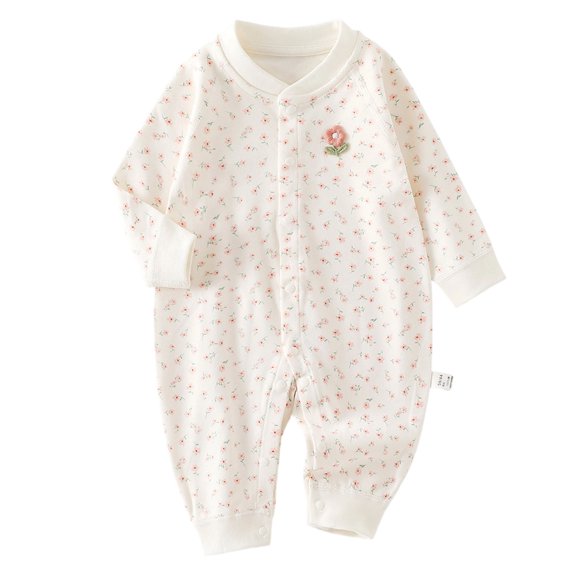 Linfrsh Newborn Baby Fall Winter Clothes Size 0-13 Months Cotton Ribbed Long Sleeve Onesie for Girls and Boys (Pink,10-16 Months)