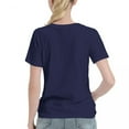 thumbnail image 3 of ALLNOB Women's Standard Short Sleeve T-Shirt 150g Navy Blue, 3 of 8