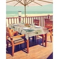 thumbnail image 2 of Outdoor Tablecloth with Umbrella Hole for Patio/Picnic/Party/Camping, Vintage Spring Floral Waterproof Table Cloth Rectangle Table Cover Washable, Abstract Art Pastoral Flowers Rustic 60"x 120", 2 of 7