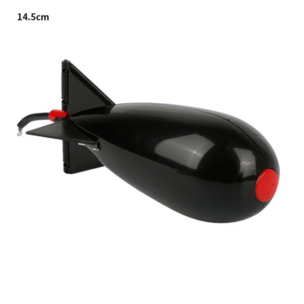 Eigraketly Alimentador de pesca de carpa, alimentador de cohetes flotantes, soporte de cebo, contenedor, herramienta de aparejos de pesca Pescar Negro 14.5 cm Eigraketly OD001170-01