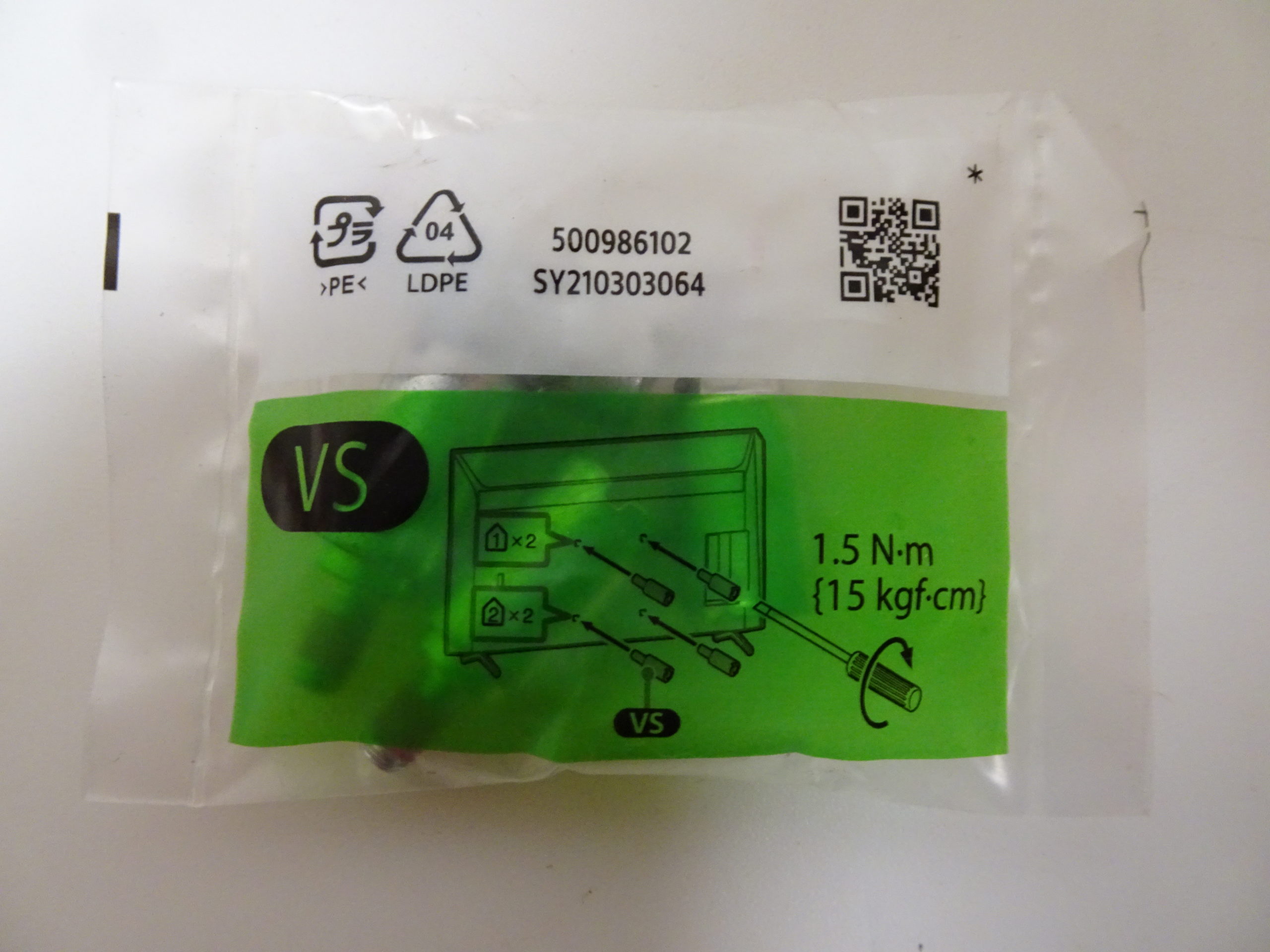 Sony Wall Mount Spacer Kit 500986112 For XR77A80CK, XR65A80K, XR