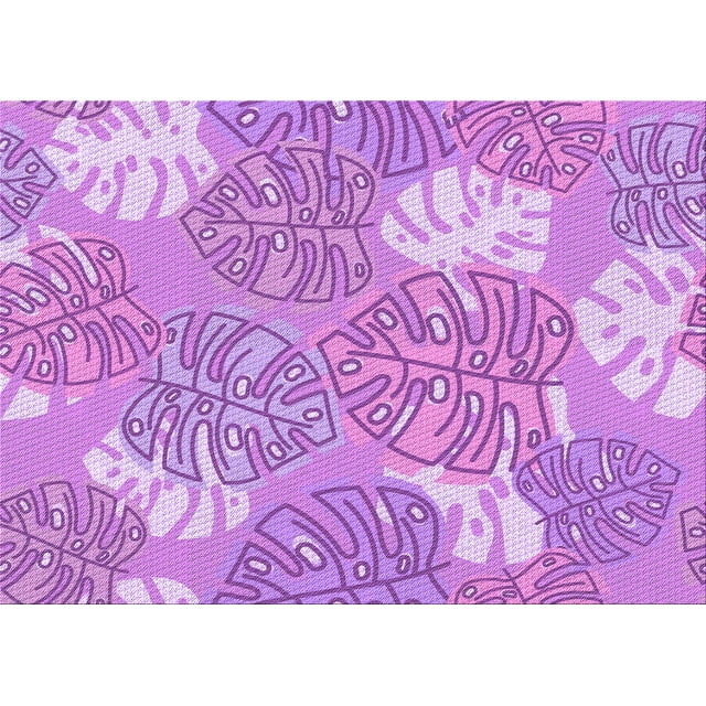 Ahgly Company Indoor Rectangle Patterned Violet Purple Area Rugs, 2' x 5'