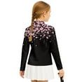 thumbnail image 5 of Psesaysky Girls Cherry Blossom Pink Print Long Sleeve Shirts with Stand-up Collar Half Zip Pullover Quick Dry Athletic Workout Tops for Kids Sport Performance Clothes 6-7 Years, 5 of 6