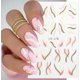 thumbnail image 3 of 10 Sheets French Tip Nail Art Stickers Gold Glitter Swirl Line Nail Decals 3D Self-Adhesive Abstract Wave Design Nail Stickers Acrylic Nail Art Suppli, 3 of 4