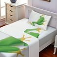 thumbnail image 2 of Ambesonne Frog Fitted & Top Sheet Set with Sham, Tropic Frog in Nature, Green White Yellow, 2 of 5