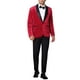 thumbnail image 2 of BLAZERS DE HOMBRE INSPIRADORES CHIC Con Brillantes de Glitter y Solapa de Lazo para Fiestas L Rojo, 2 of 5
