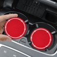 thumbnail image 2 of AUR Car Coasters, 4 Pack Vehicle Bling Car Coaster, Universal Rhinestone Coaster for Cup Holders, Car Interior Accessories Silicone Car Coasters for Women(2.75'' Red, White Crystal Circle), 2 of 14