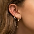thumbnail image 6 of 1set New Fashion Star moon 925 Silver Needle Earrings for Women Gold Color Tiny Crystal Stainless Steel Earring Piercing Jewelry, 6 of 6