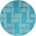 thumbnail image 1 of Ahgly Company Indoor Round Patterned Blue Ivy Blue Area Rugs, 7' Round, 1 of 6