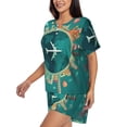 thumbnail image 2 of Lsque Around The Planet Women's Short-Sleeved Pajama Set - 2 Piece Soft and Lightweight Sleepwear Set-3X-Large, 2 of 9