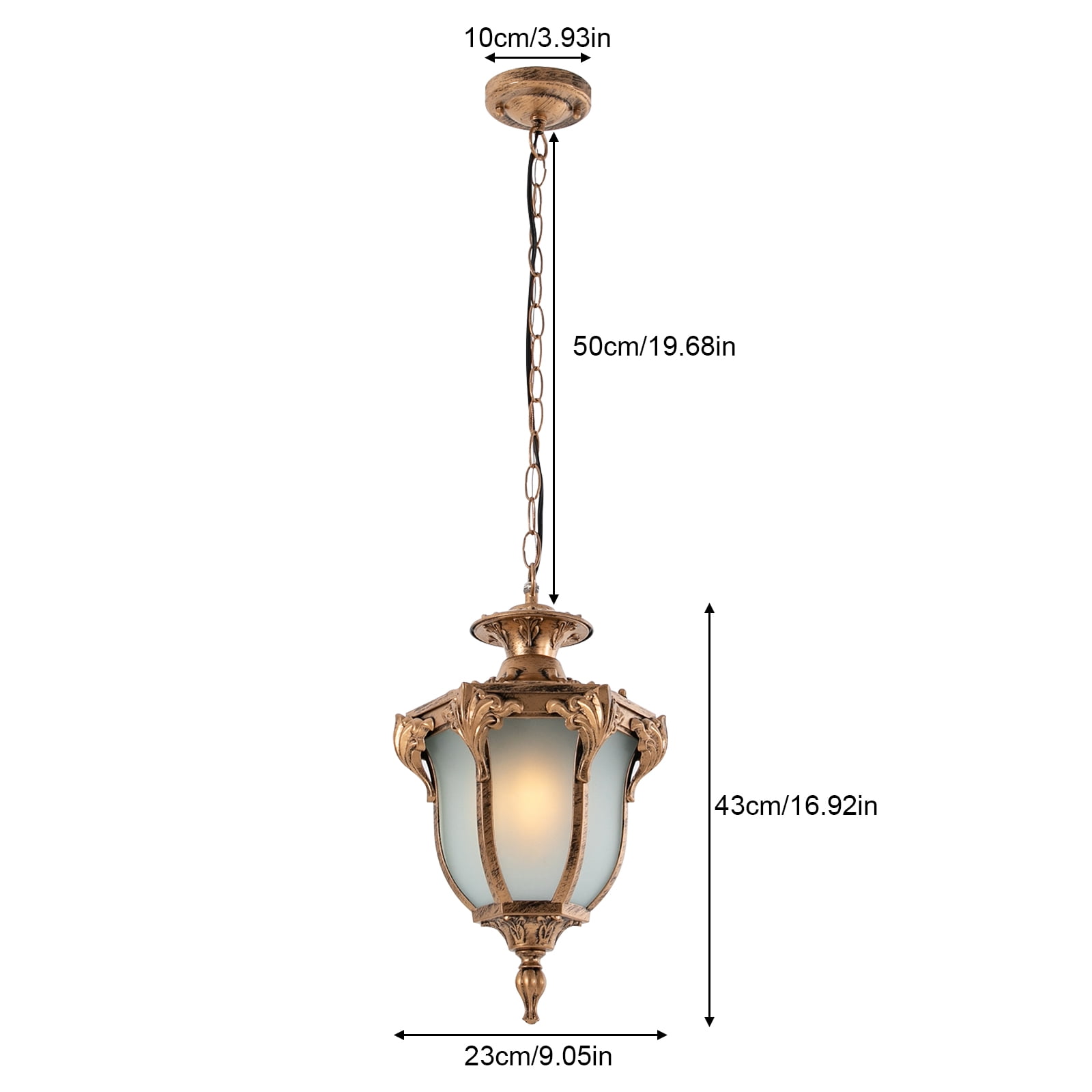 23*93cm Retro Pendant Lighting Fixture Height-Adjustable Pendant Light Home Bronze Ceiling Mounted Light